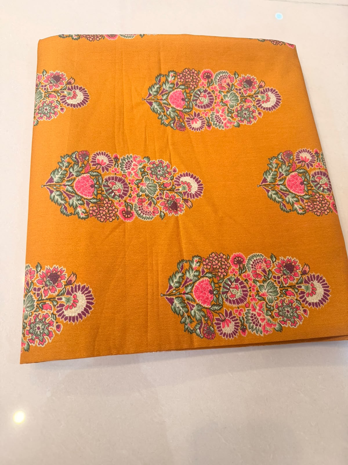 Orange Floral Bunch (UNSTITCHED)