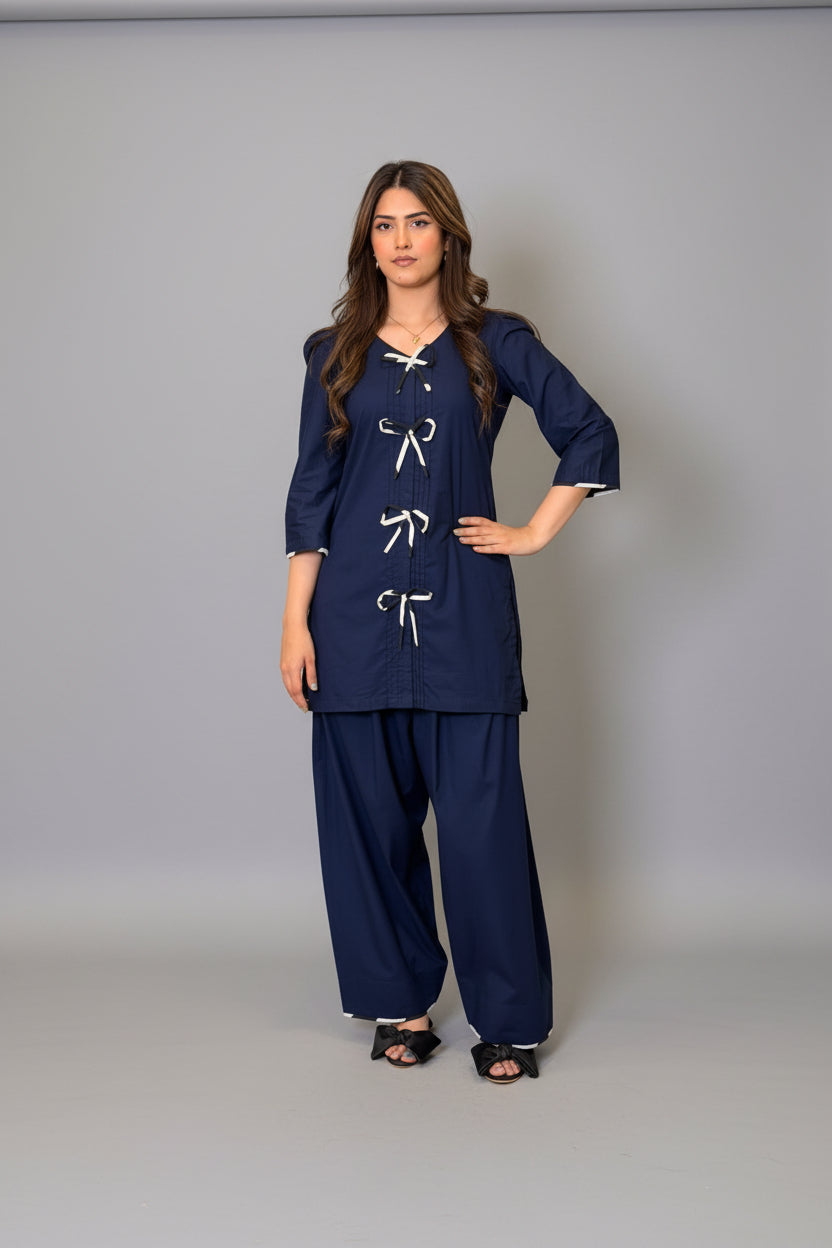 Navy Blue Shirt and Trouser (STITCHED)