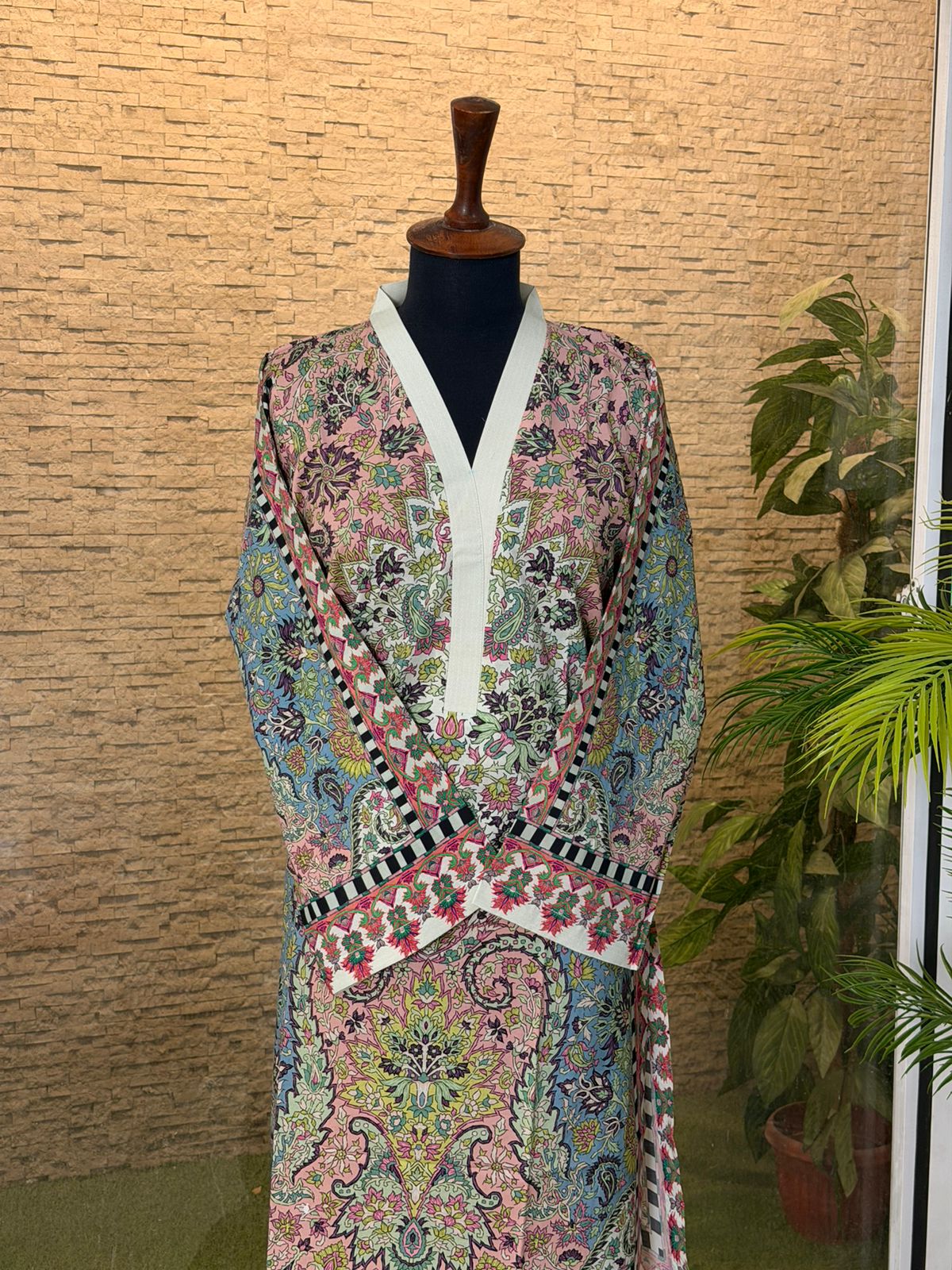 Pink Blue Light Green Shirt and Trouser (STITCHED & UNSTITCHED)