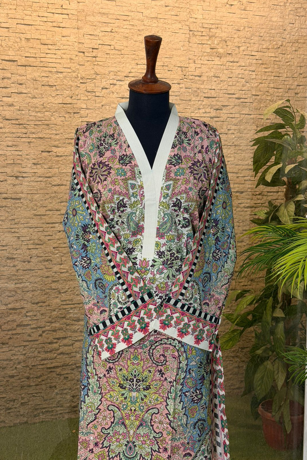 Pink Blue Light Green Shirt and Trouser (STITCHED & UNSTITCHED)
