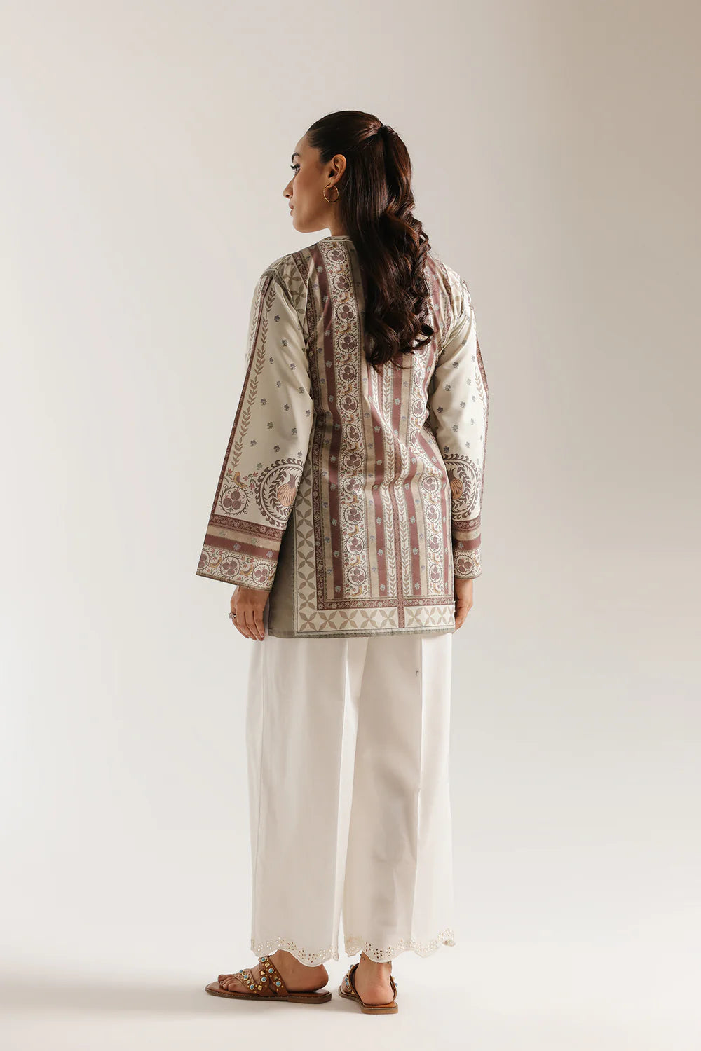 Beige Latte Short Shirt (UNSTITCHED)