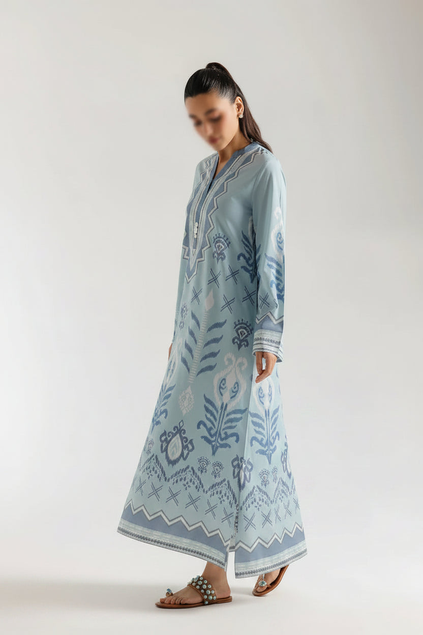 Sky Blue Long Shirt (STITCHED)