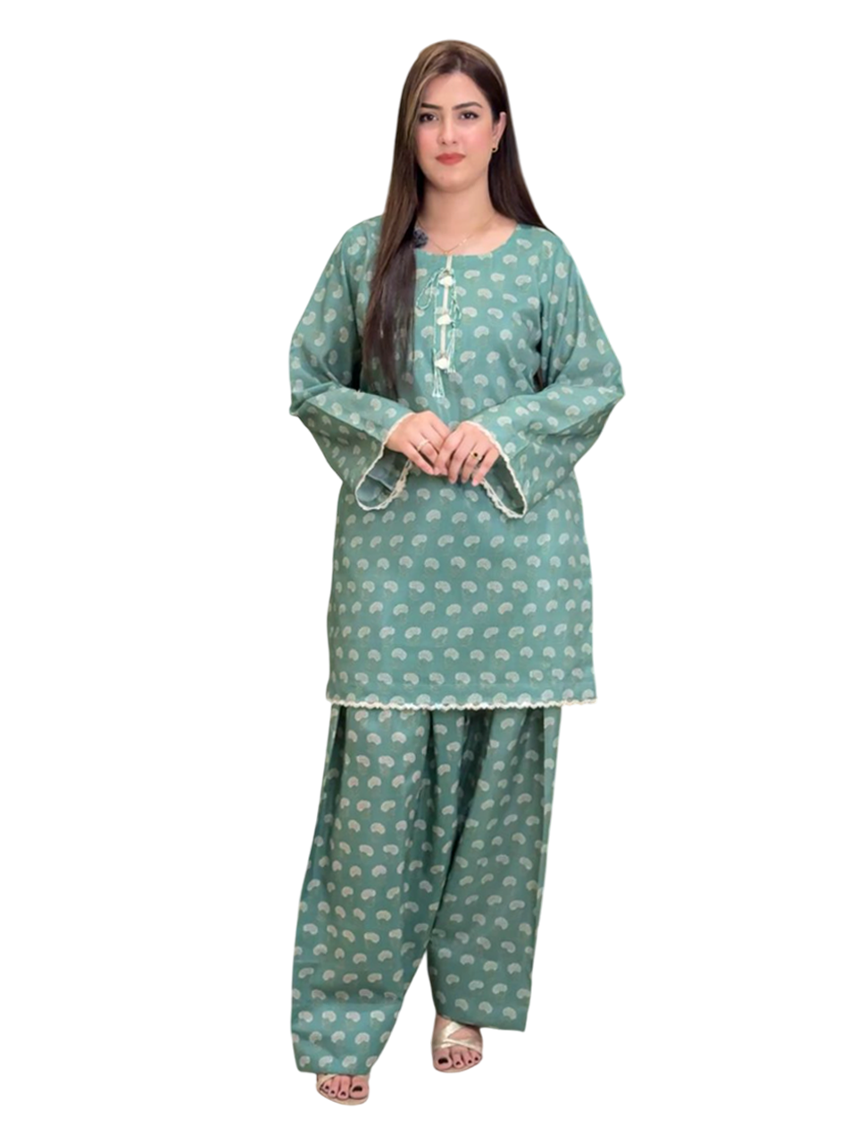 Green Farshi Shalwaar Dress