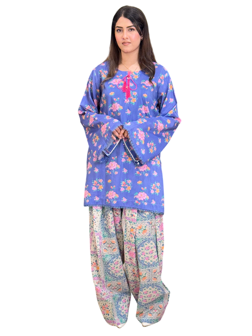 Blue Farshi Shalwaar and Shirt (Stitched)