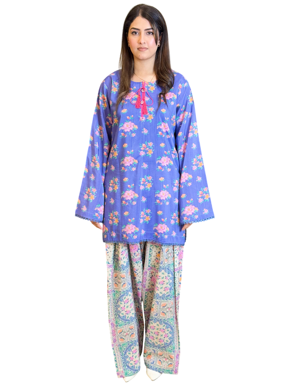 Blue Farshi Shalwaar and Shirt (Stitched)