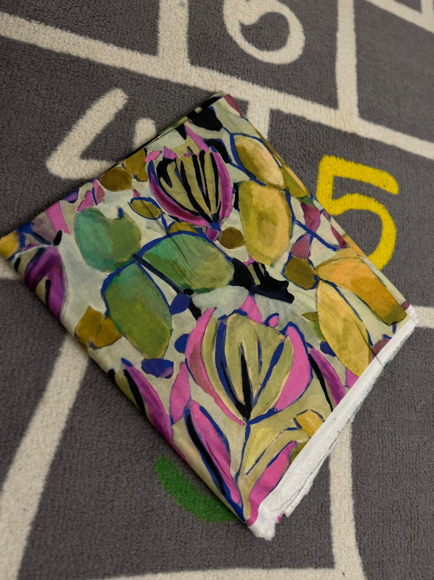 Green Yellow Pink Floral Lawn 2 piece