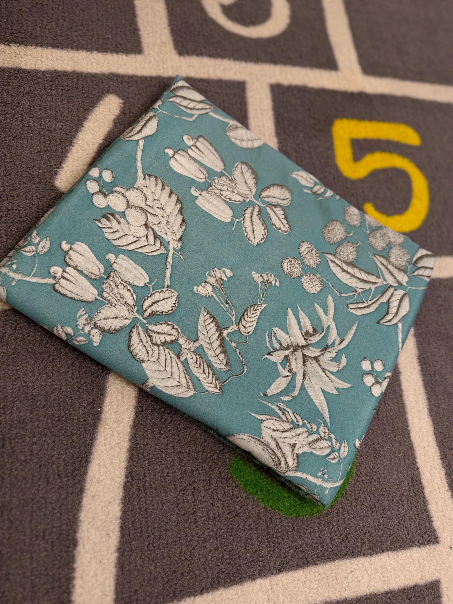 Green Floral Viscose Lawn MRU 1