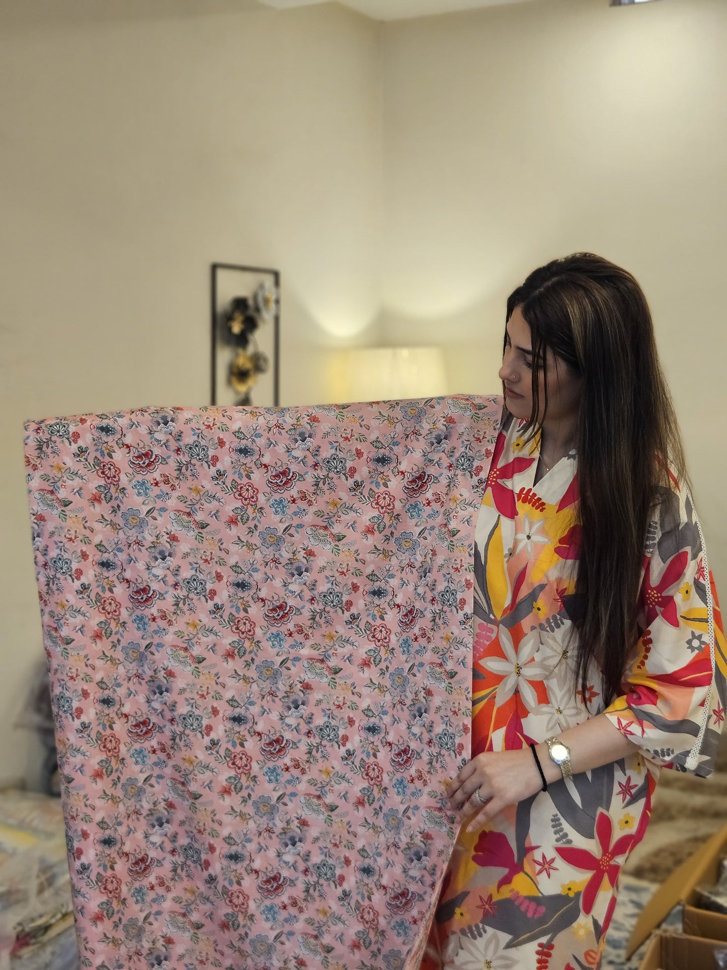 Pink Small Floral 2 Piece (UNSTITCHED)