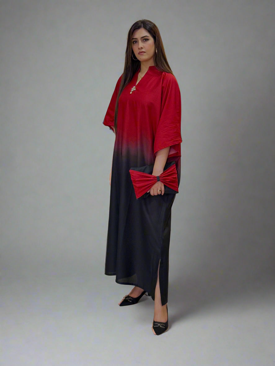 Red Black Kaftan (STITCHED)