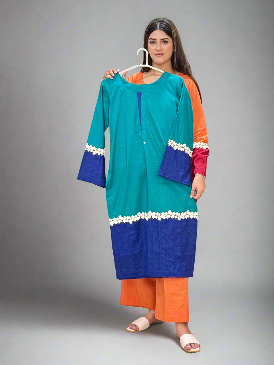 Teal Midnight Blue Dress (STITCHED)