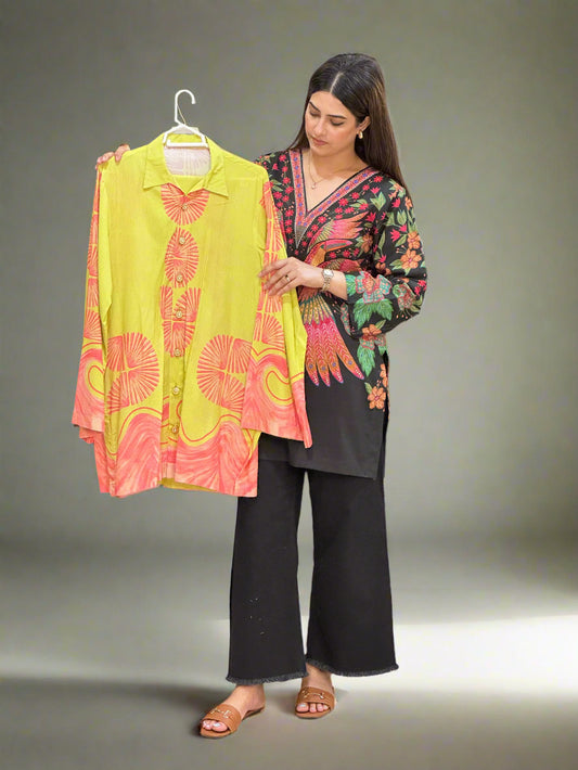 Pear Green Co-Ord Set (Unstitched)