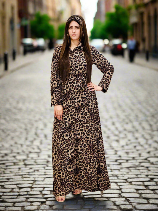 Tiger Print Long Frock/Gown