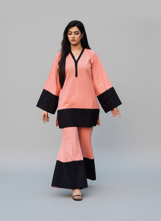 Pink Black Trouser and Shirt (STITCHED)