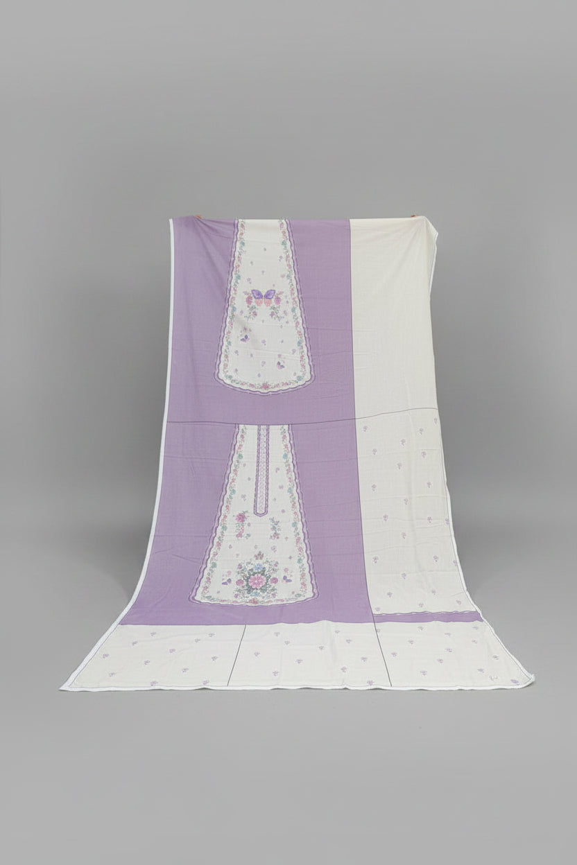 Purple White Shirt and Trouser for GIRLS 14 years (UNSTITCHED)