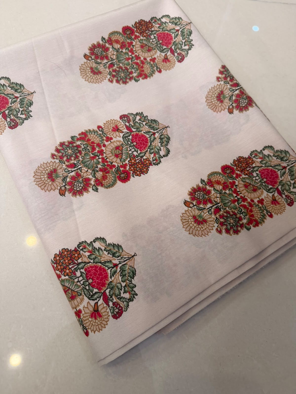 White Floral Bunch (UNSTITCHED)