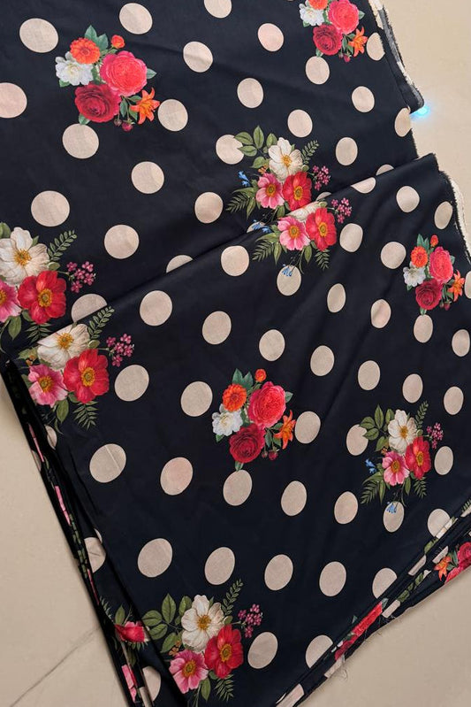 Polka Grace Long Shirt (UNSTITCHED)