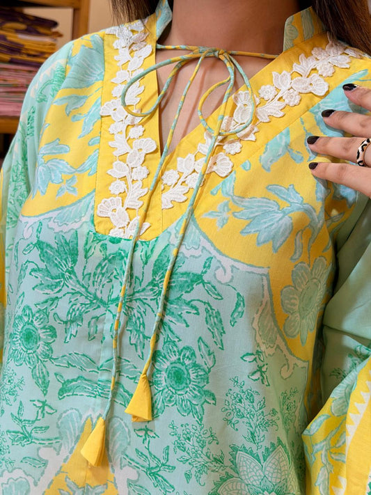 Buttery Green Long Shirt (STITCHED)