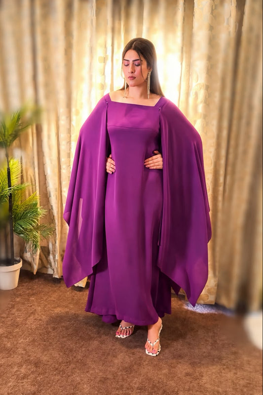 Purple Elara Long Sleeves Maxi (STITCHED)
