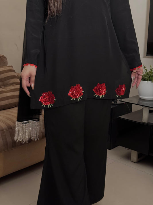 Black Red Rose Shirt and Trouser