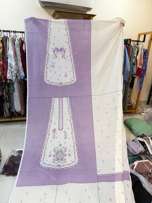 Purple White Shirt and Trouser for GIRLS 14 years (UNSTITCHED)