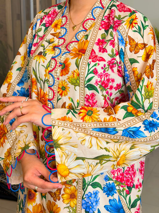 Daisy Dreams Long Shirt with Trouser (UNSTITCHED)