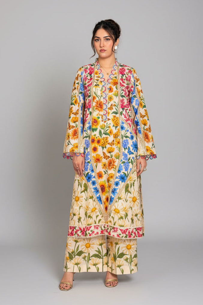 Daisy Dreams Long Shirt with Trouser (UNSTITCHED)