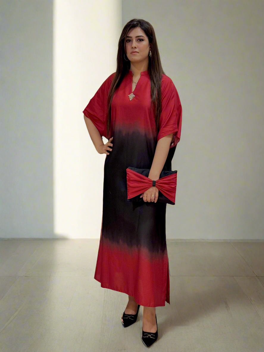 Red Black Kaftan (STITCHED)