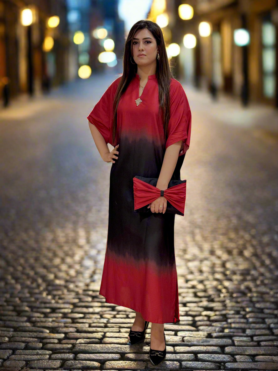 Red Black Kaftan (STITCHED)
