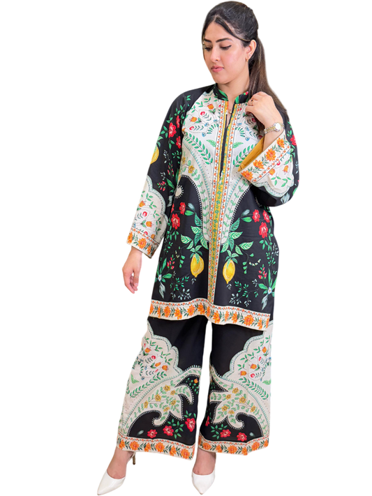 Black Lemon Shirt and Trouser (Unstitched)