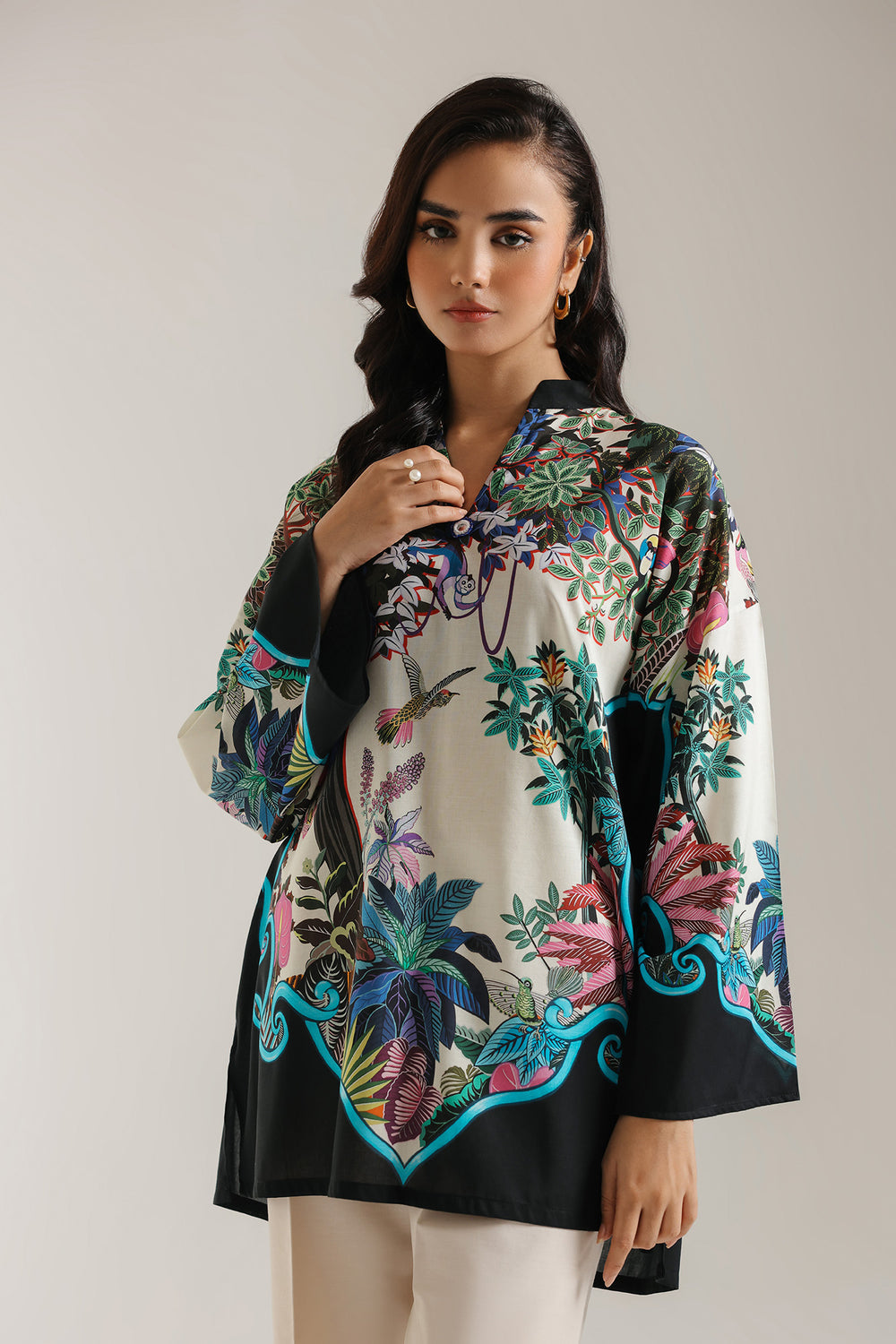 Black Blue Shirt (Unstitched)