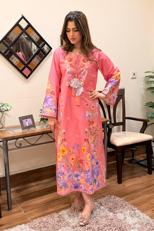 Pink Bloom Kaftan (STITCHED)