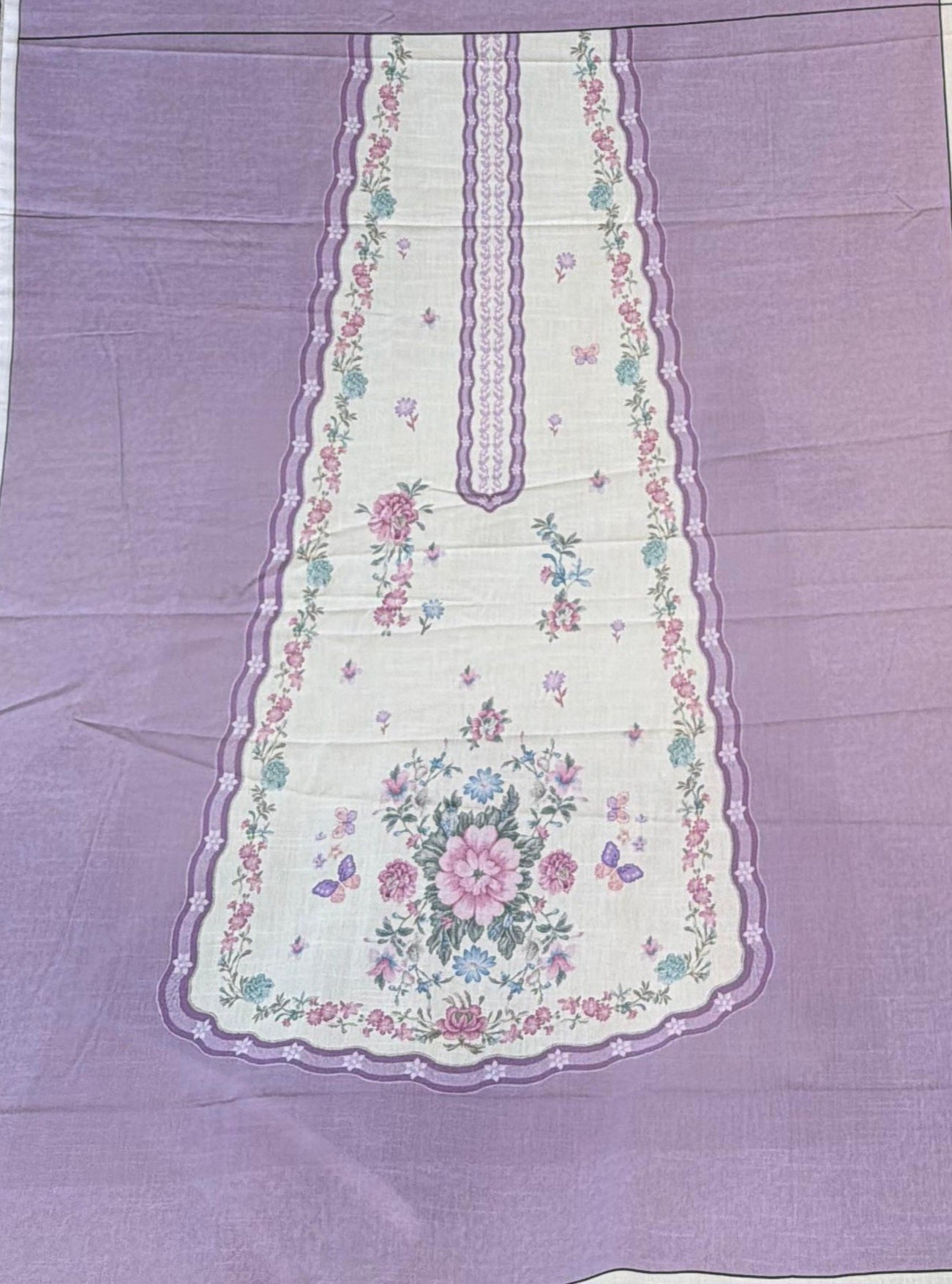 Purple White Shirt and Trouser for GIRLS 14 years (UNSTITCHED)