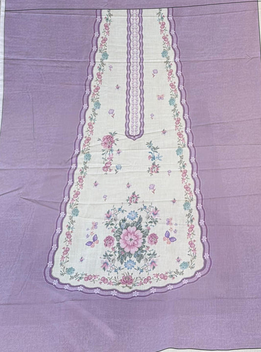 Purple White Shirt and Trouser for GIRLS 14 years (UNSTITCHED)